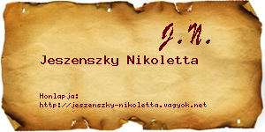 Jeszenszky Nikoletta névjegykártya