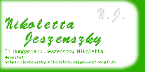 nikoletta jeszenszky business card